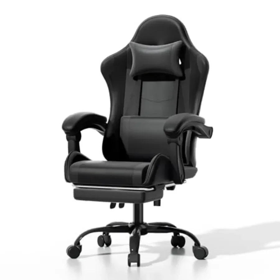 Ergonomic Office Chair - Silla ergonómica para videojuegos con reposapiés,