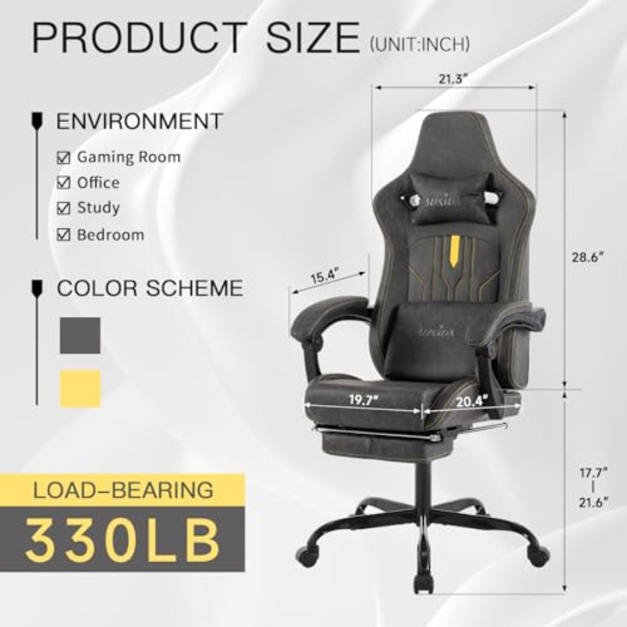 Silla de juego con reposapiés, - Ergonomic Office Chair reseña y precio